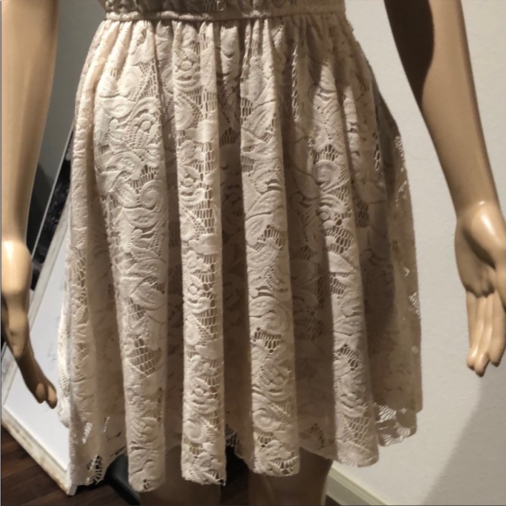 Zara mini dress beige color - Picture 3 of 7